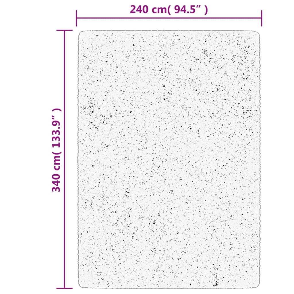 PAMPLONA long pile modern rug cream & black 240x340 cm