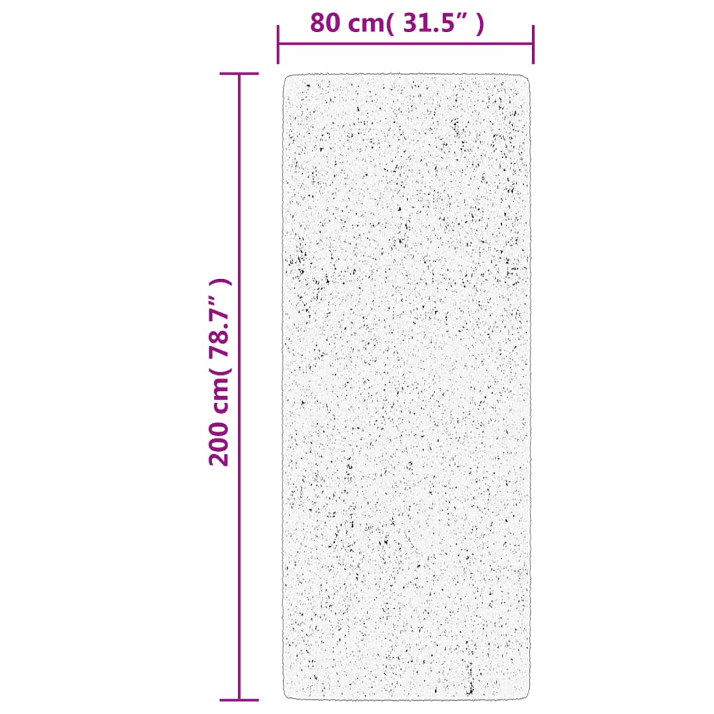 PAMPLONA long pile modern rug beige & anthracite 80x200 cm