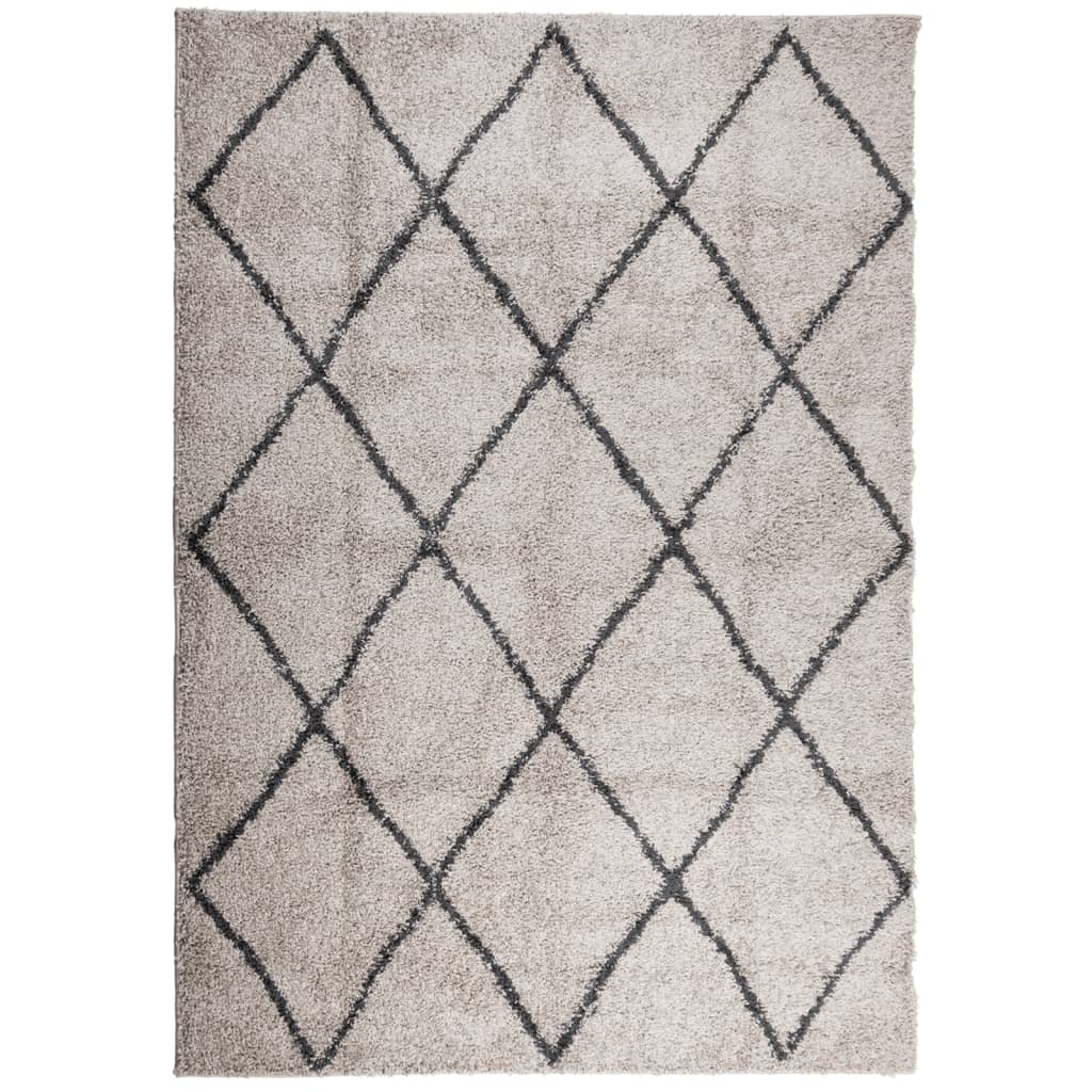 PAMPLONA long pile modern rug beige & anthracite 120x170 cm