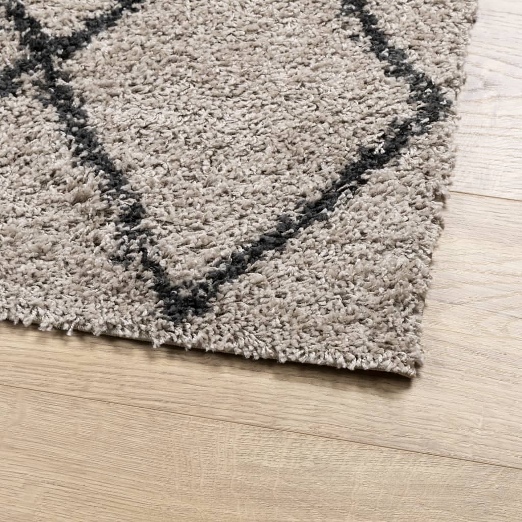 PAMPLONA long pile modern rug beige & anthracite 120x170 cm
