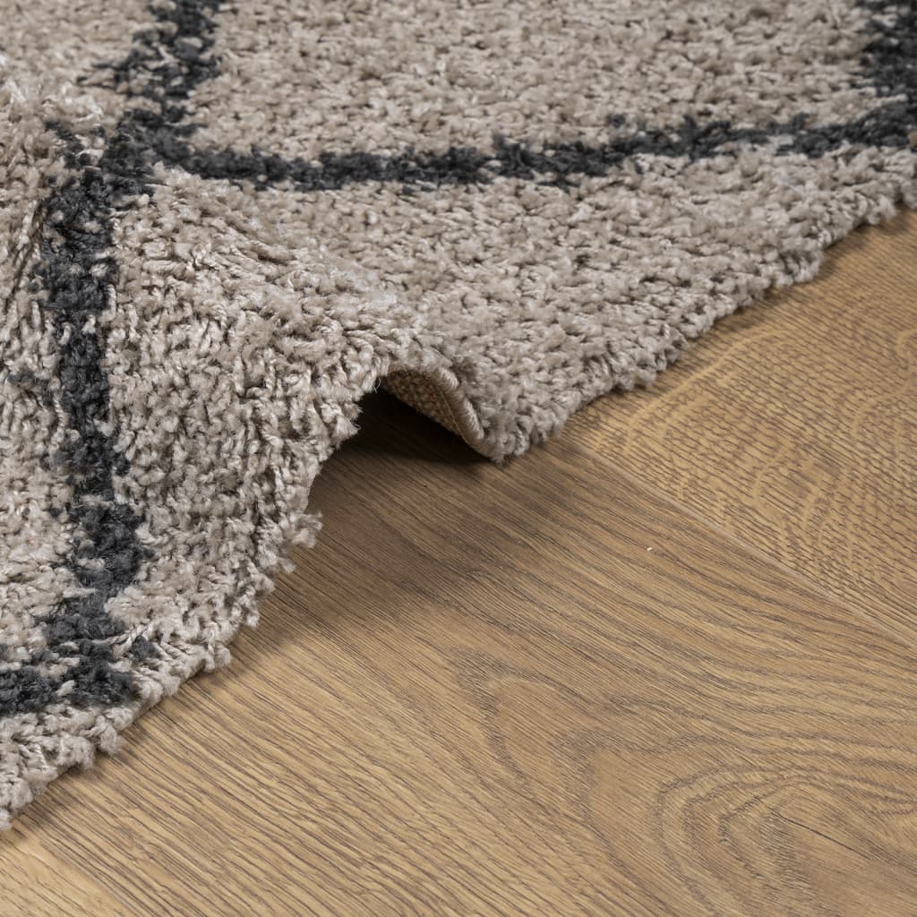 PAMPLONA long pile modern rug beige & anthracite 120x170 cm
