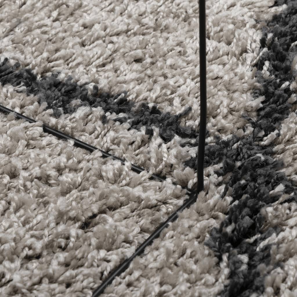 PAMPLONA long pile modern rug beige & anthracite 120x170 cm
