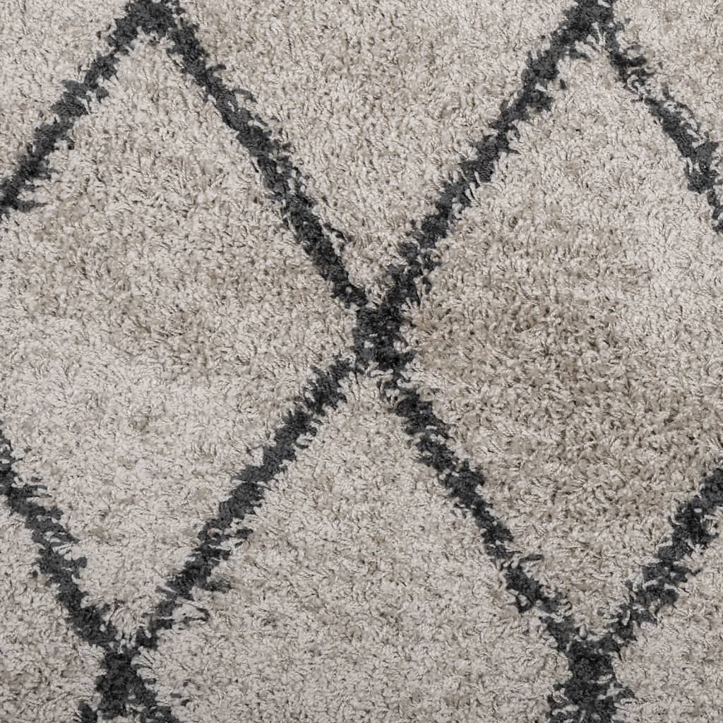 PAMPLONA long pile modern rug beige & anthracite 120x170 cm