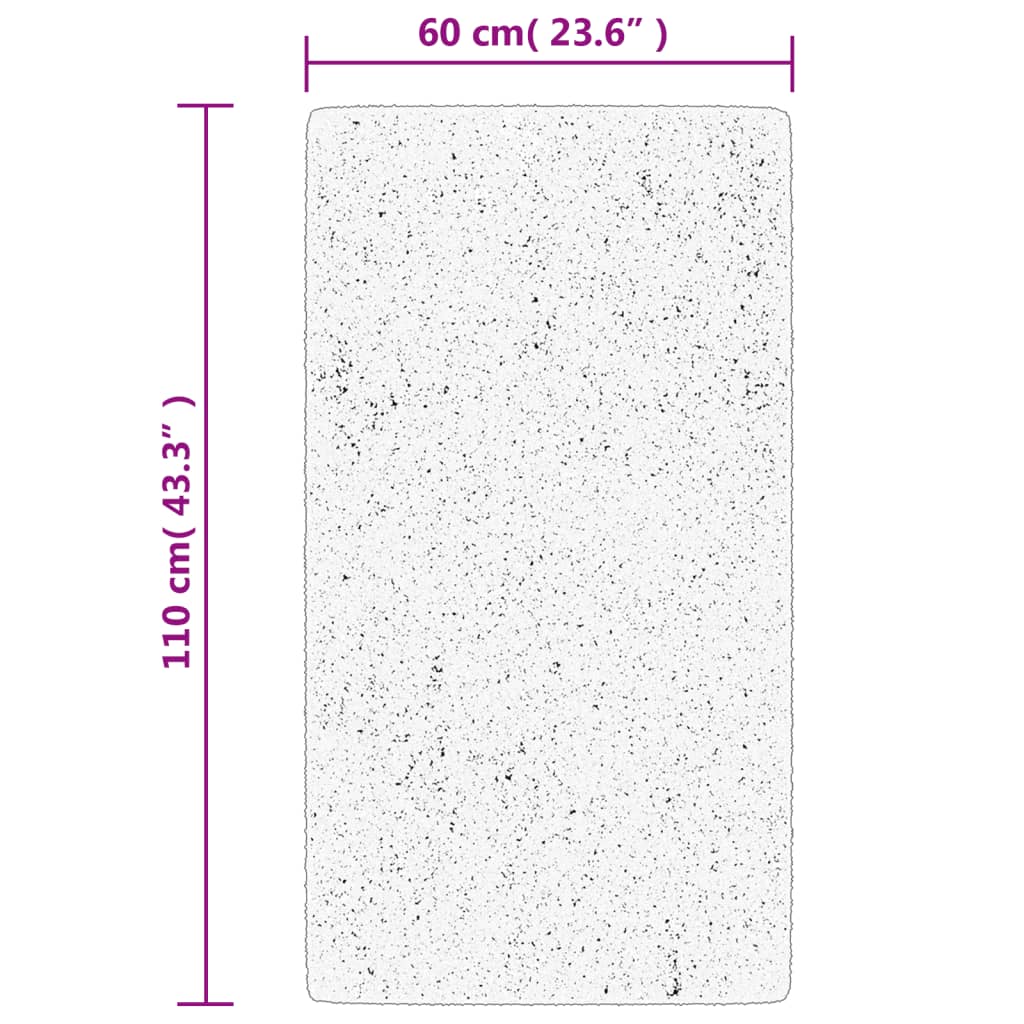 Ryamatta PAMPLONA lång lugg modern svart & gräddvit 60x110 cm