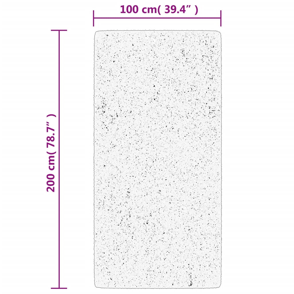 PAMPLONA long pile modern rug black & cream 100x200 cm