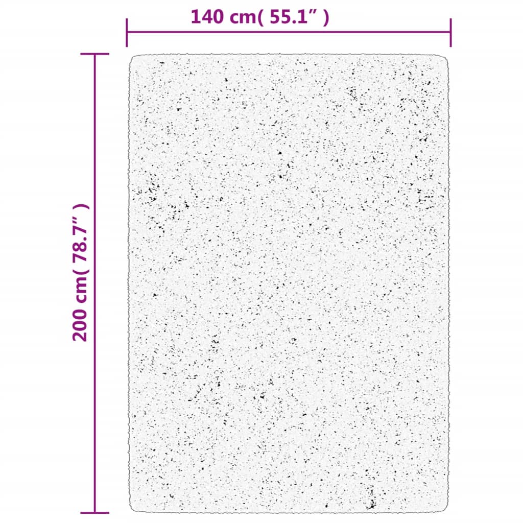 PAMPLONA long pile modern rug black & cream 140x200 cm