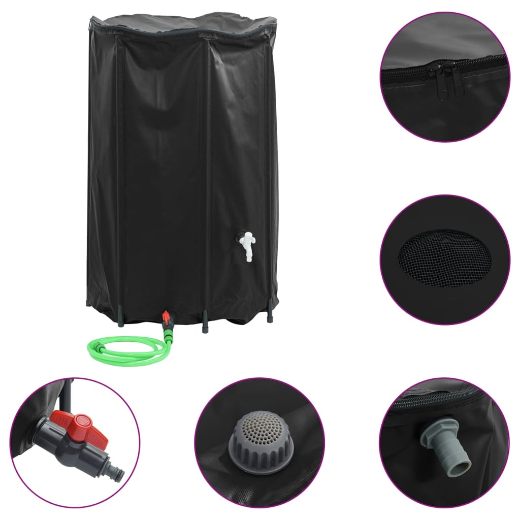 Water tank with tap foldable 1000 L PVC