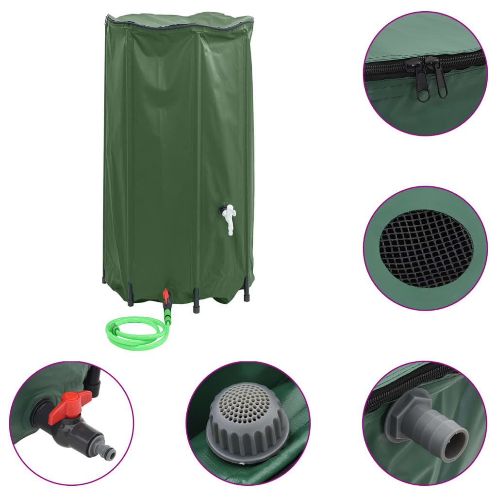 Water tank with tap foldable 380 L PVC