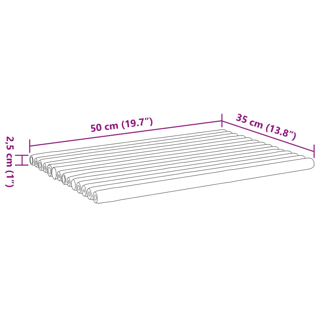 Bath mats 2 pcs 50x35 cm bamboo