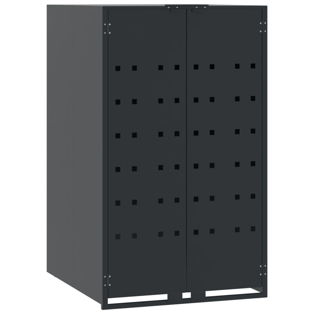 Skjul för sopkärl för 2 platser antracit 138x79x117 cm stål
