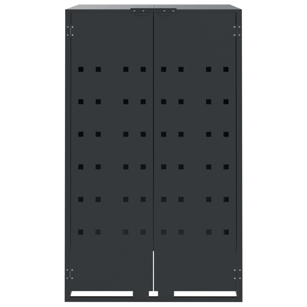Skjul för sopkärl för 2 platser antracit 138x79x117 cm stål