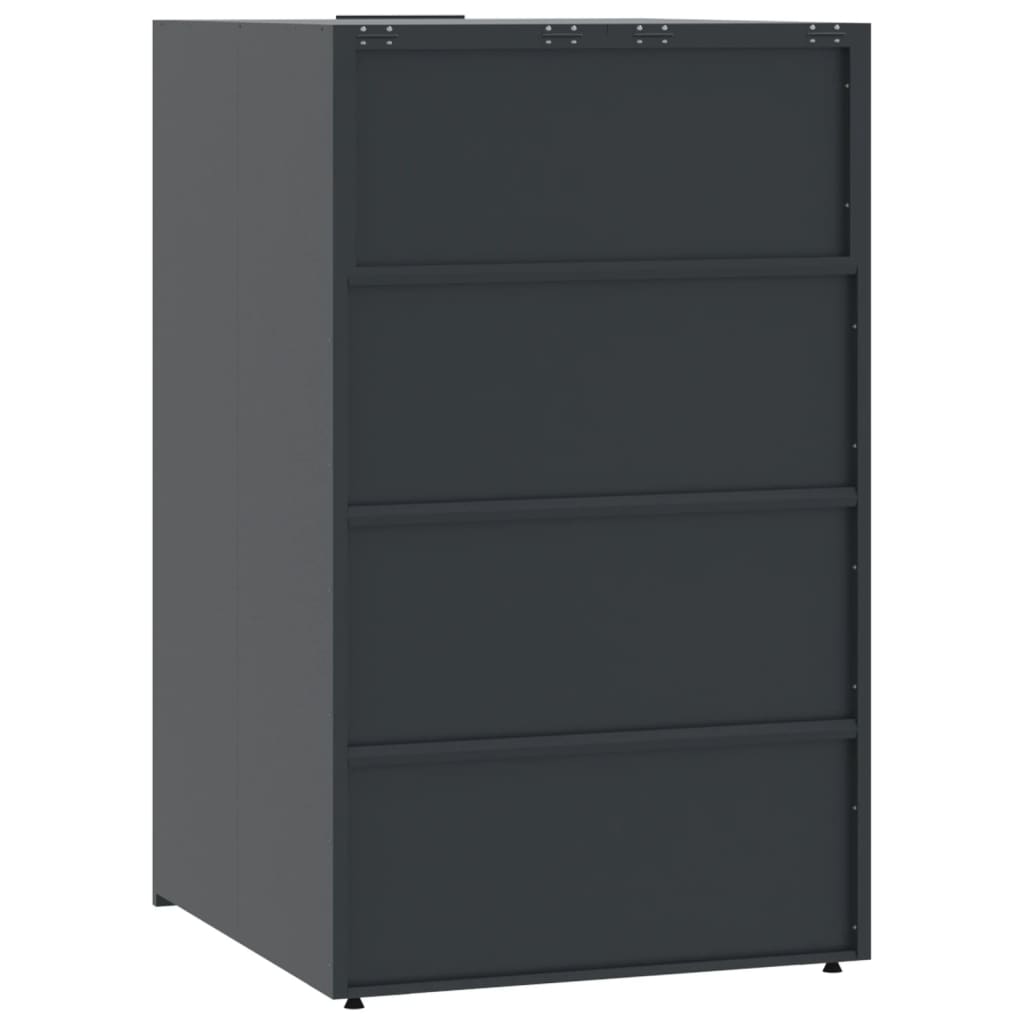 Skjul för sopkärl för 2 platser antracit 138x79x117 cm stål