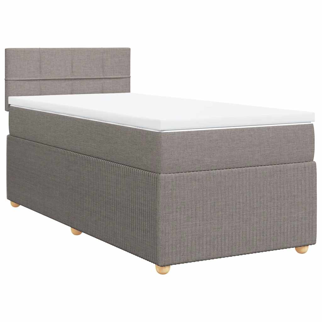 Ramsäng med madrass taupe 100x200 cm tyg