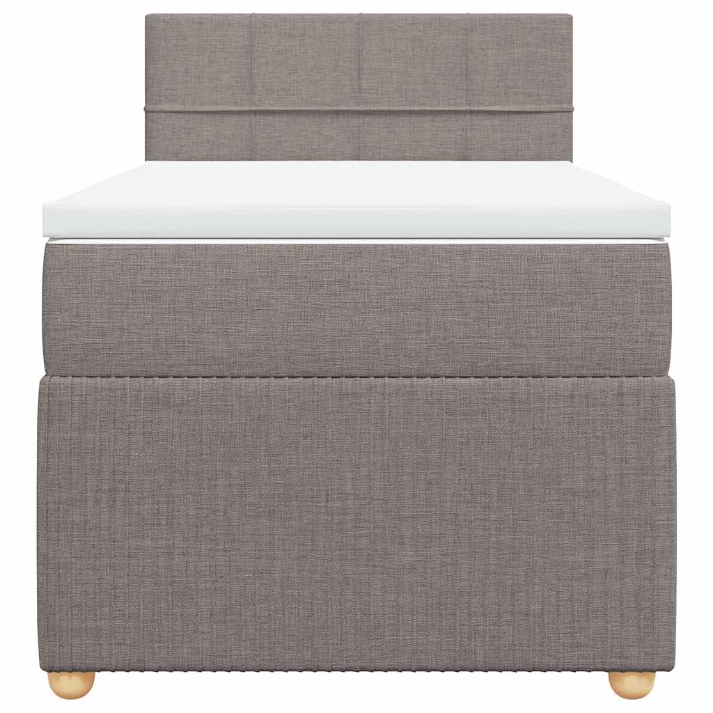 Ramsäng med madrass taupe 100x200 cm tyg