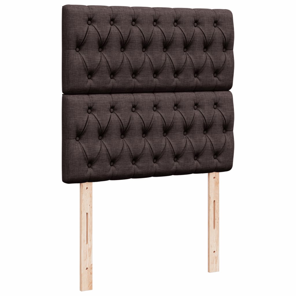 Ramsäng med madrass mörkbrun 100x200 cm tyg