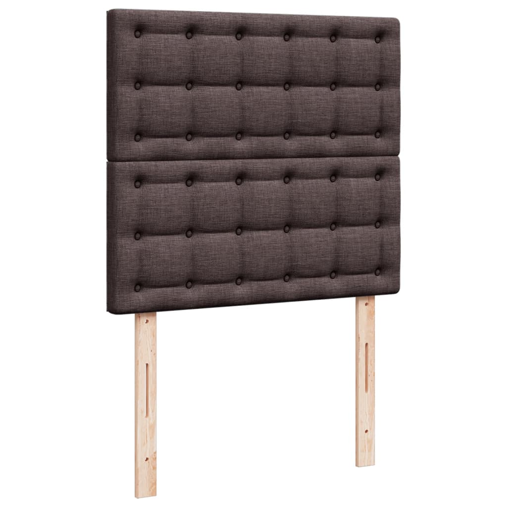 Ramsäng med madrass mörkbrun 100x200 cm tyg