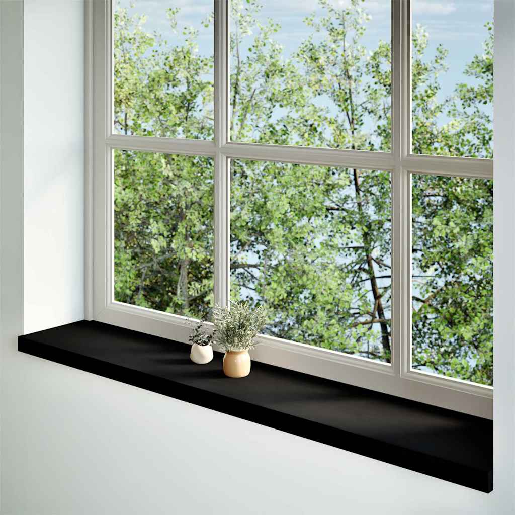 Window benches 2 pcs dark brown 140x25x2 cm solid oak