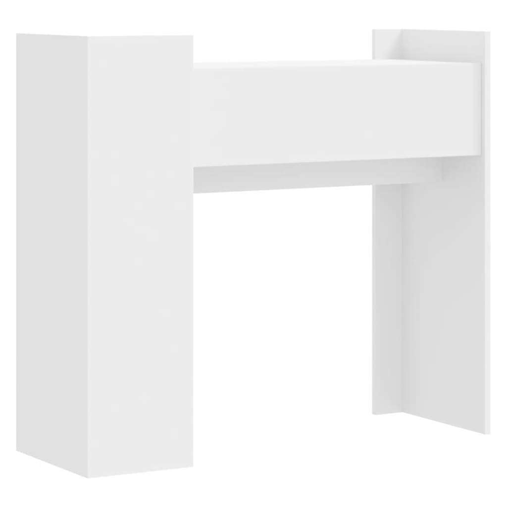 White side table 100x35x90 cm engineered wood