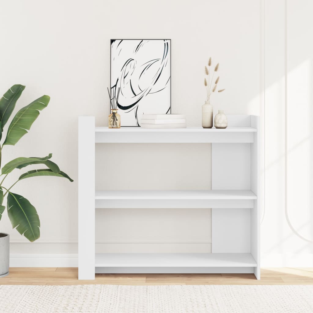 Console table white 100x35x90 cm engineered wood