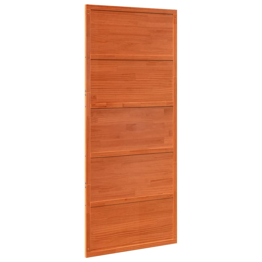 Ladugårdsdörr vaxbrun 90x208 cm massiv furu