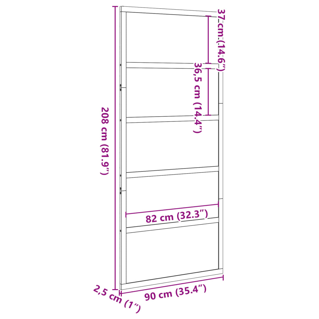 Ladugårdsdörr vaxbrun 90x208 cm massiv furu