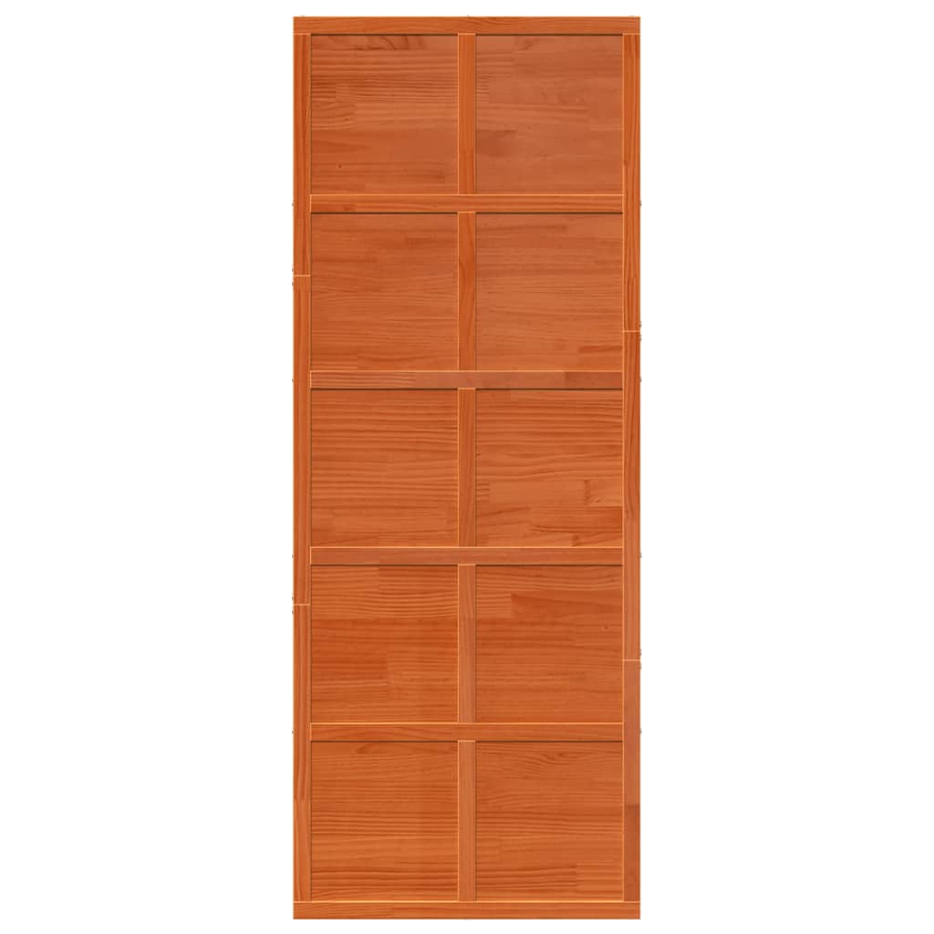 Ladugårdsdörr vaxbrun 80x208 cm massiv furu