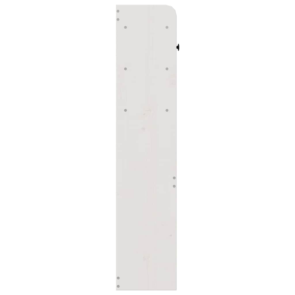 Headboard with storage white 135 cm solid pine