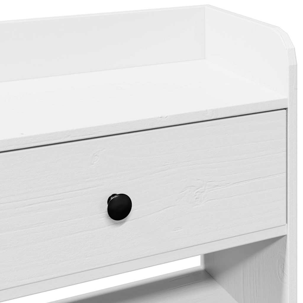 Headboard with storage white 135 cm solid pine