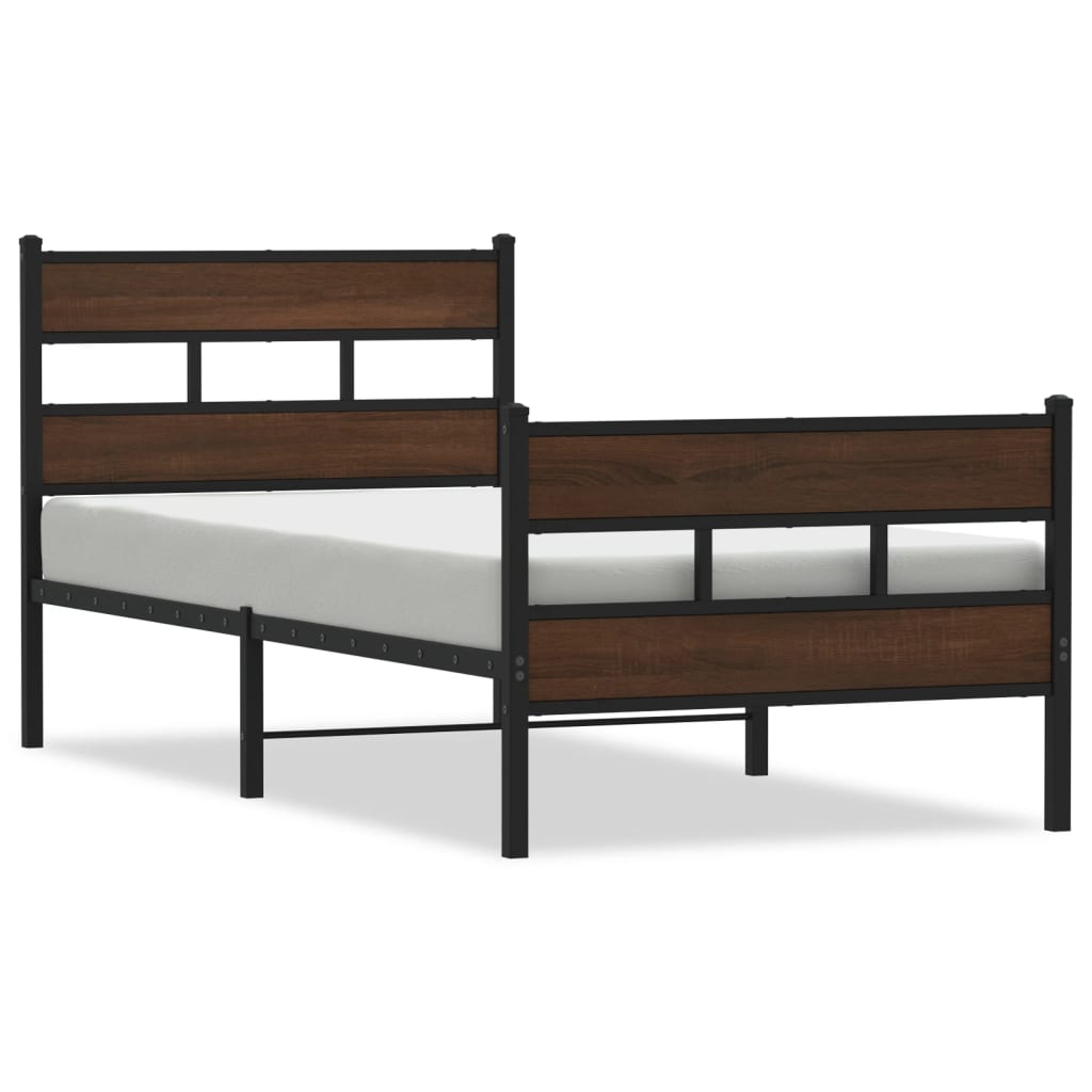 Bed frame without mattress with headboard and footboard 90x200 cm