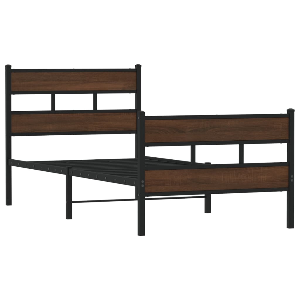 Bed frame without mattress with headboard and footboard 90x200 cm
