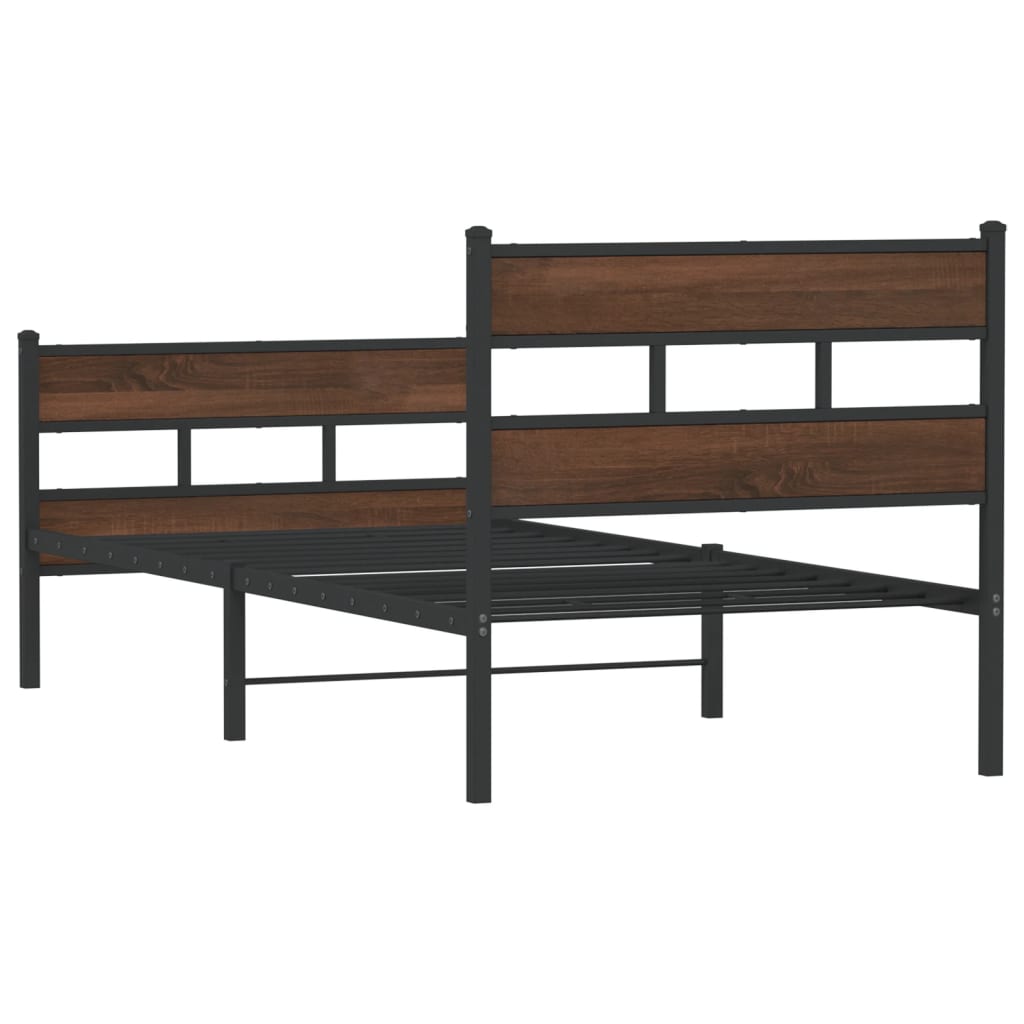 Bed frame without mattress with headboard and footboard 90x200 cm