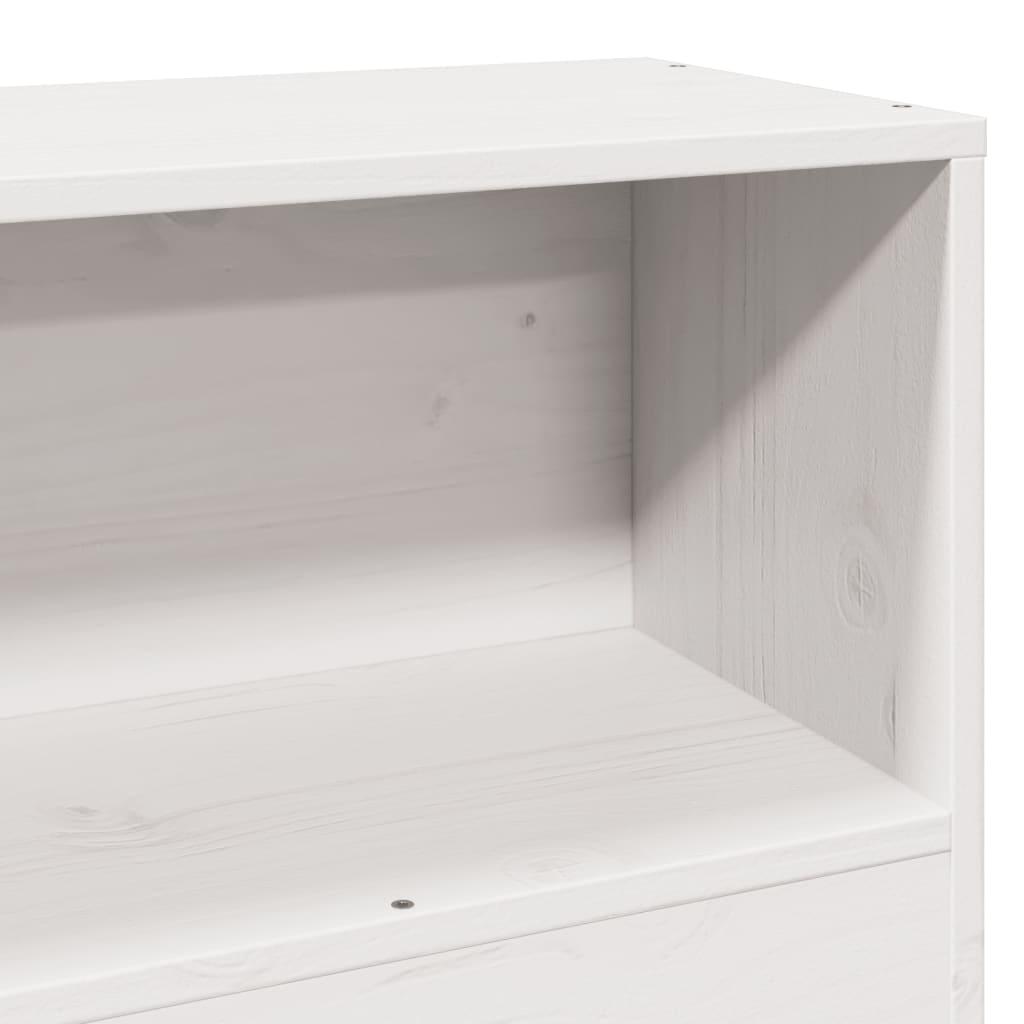 Huvudgavel med förvaring vit 90 cm massiv furu