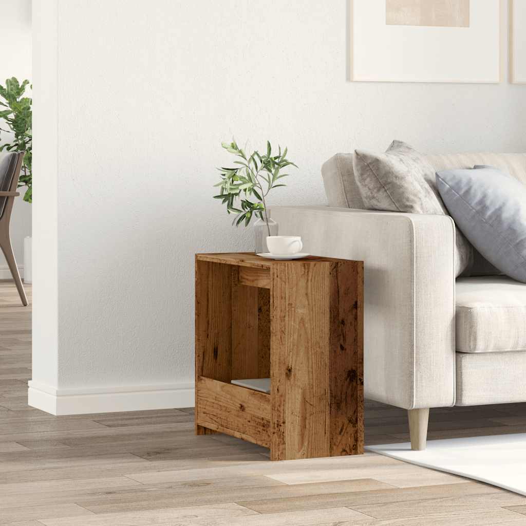 Side table artisan oak 50x26x50 cm engineered wood
