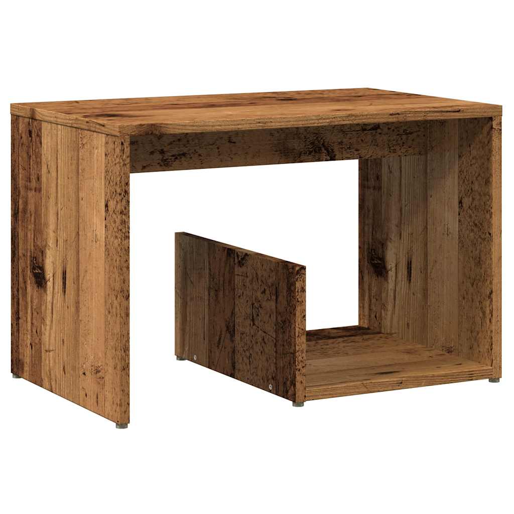 Side table aged wood 59x36x38 cm engineered wood
