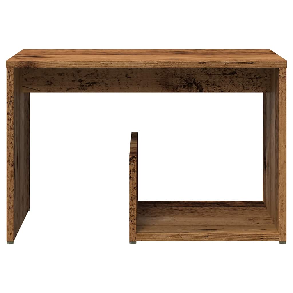 Side table aged wood 59x36x38 cm engineered wood
