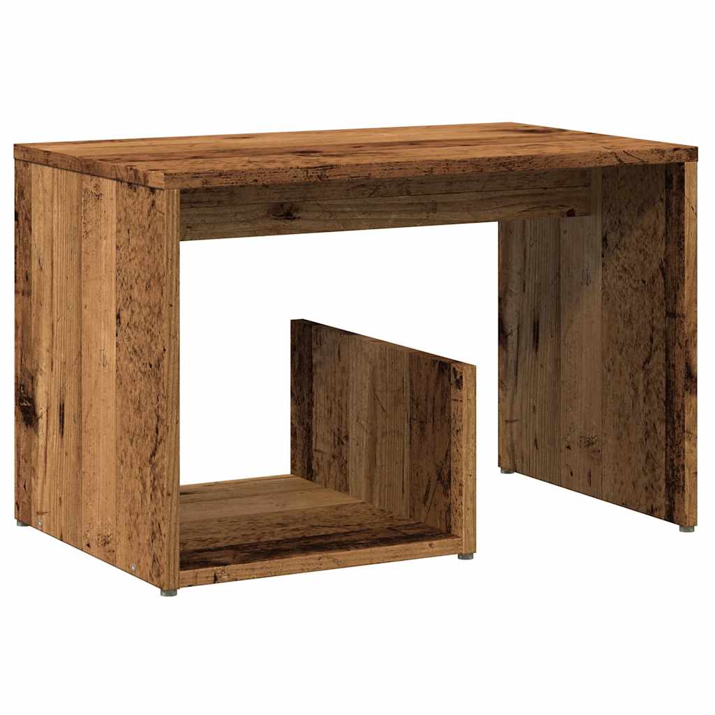 Side table aged wood 59x36x38 cm engineered wood