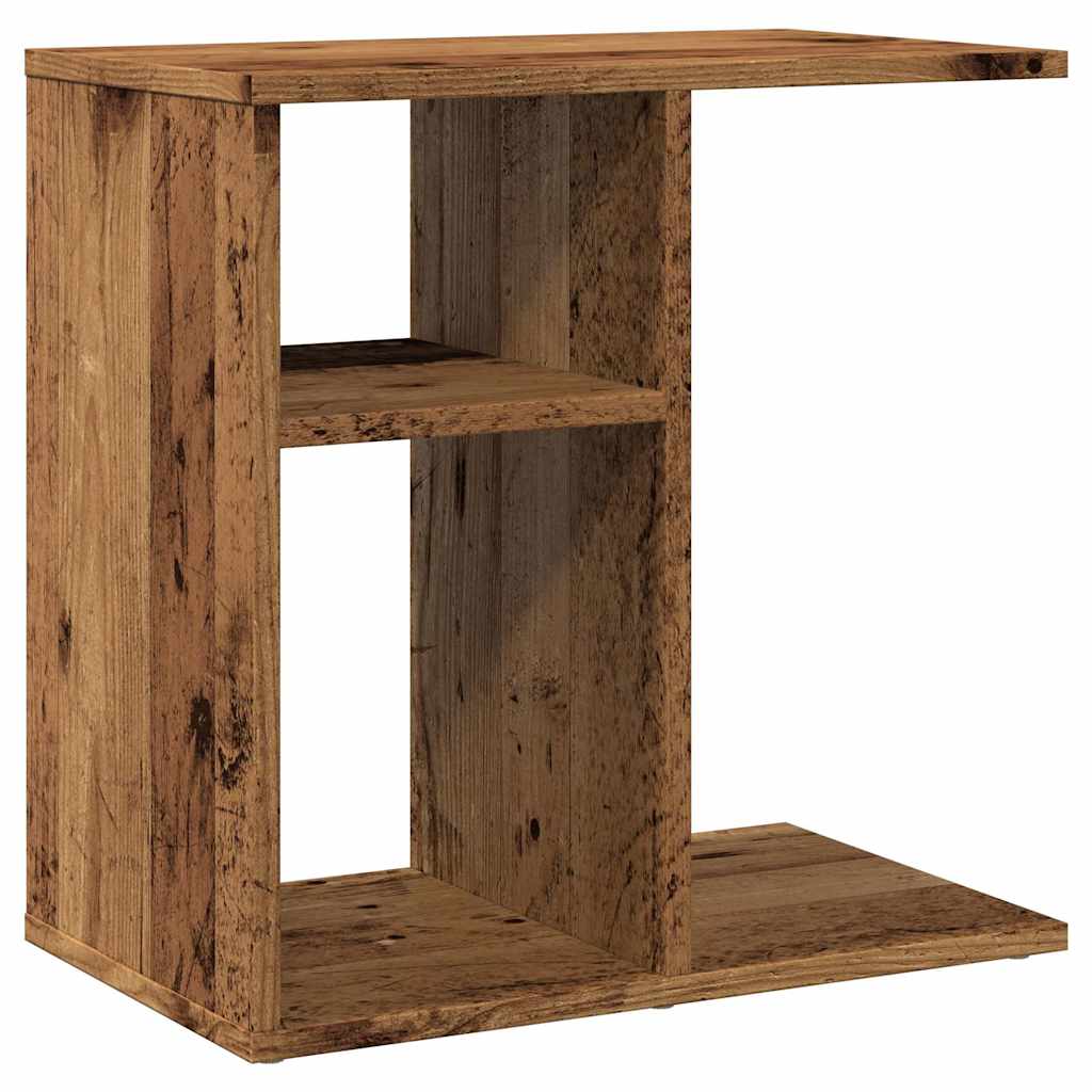 Side table aged wood 50x30x50 cm engineered wood