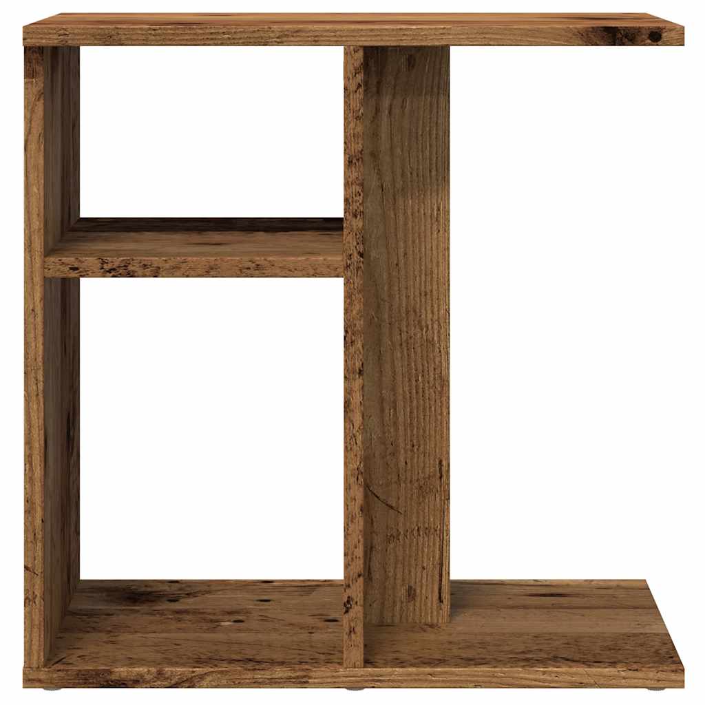 Side table aged wood 50x30x50 cm engineered wood