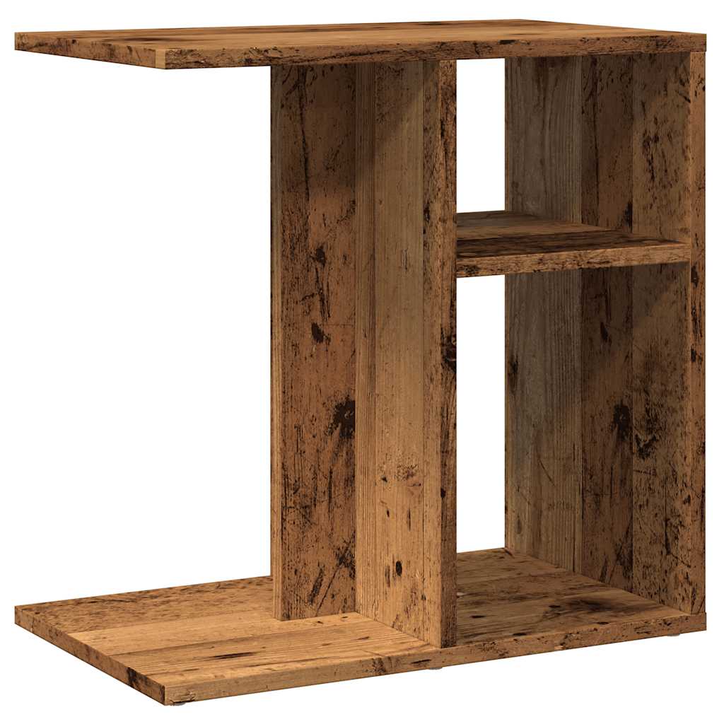 Side table aged wood 50x30x50 cm engineered wood