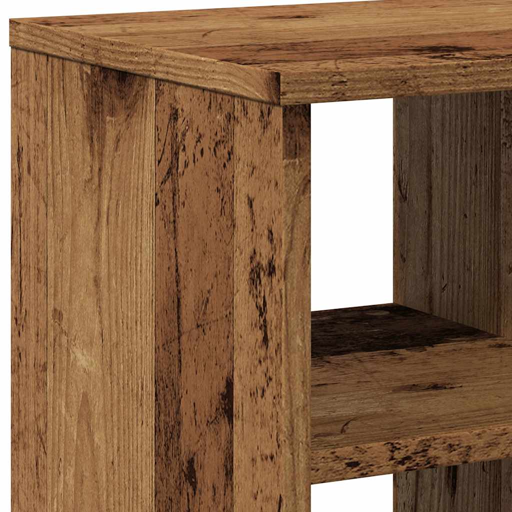 Side table aged wood 50x30x50 cm engineered wood