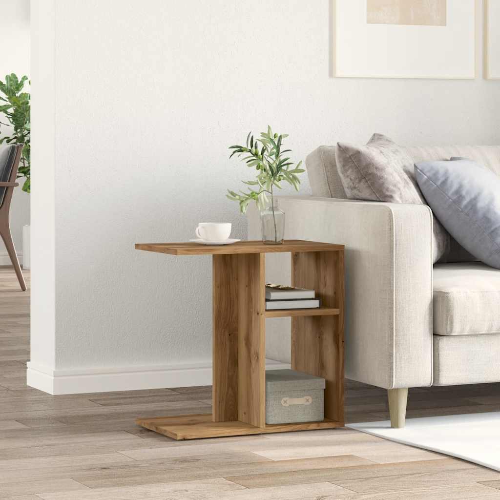 Coffee table artisan oak 50x30x50 cm engineered wood