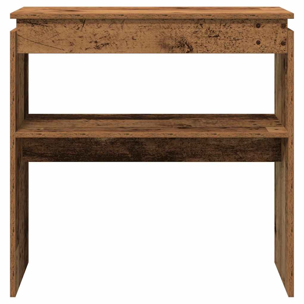 Console table aged wood 80x30x80 cm engineered wood