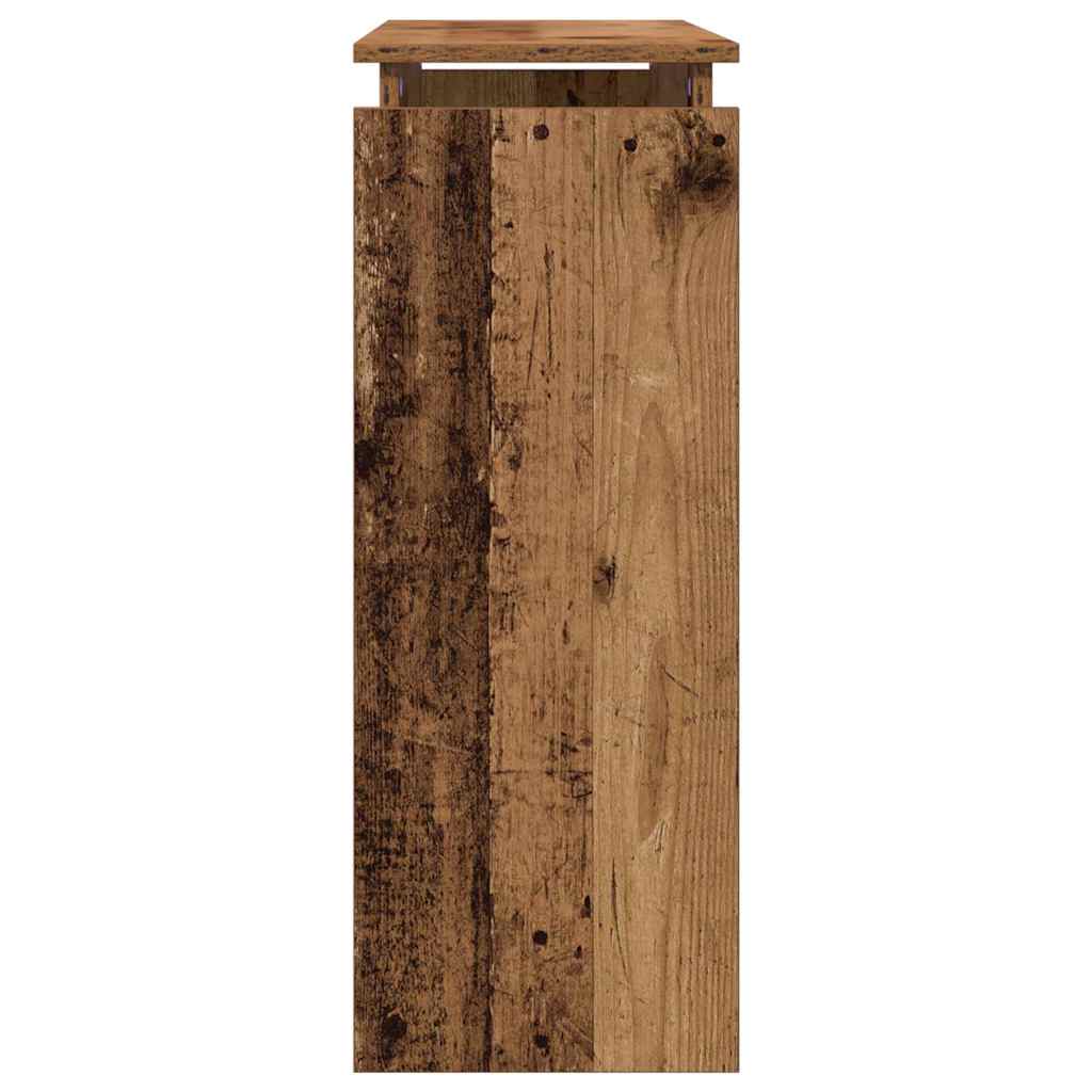 Console table aged wood 80x30x80 cm engineered wood