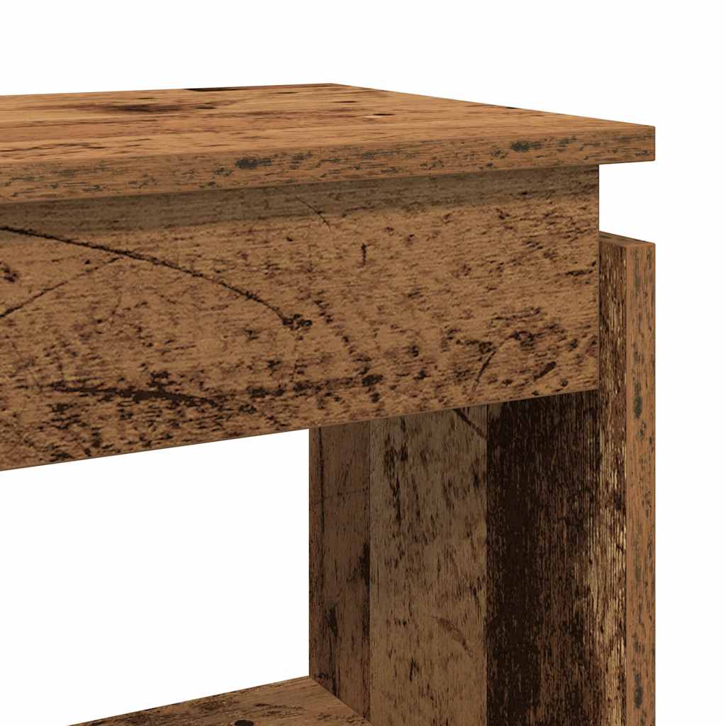 Console table aged wood 80x30x80 cm engineered wood
