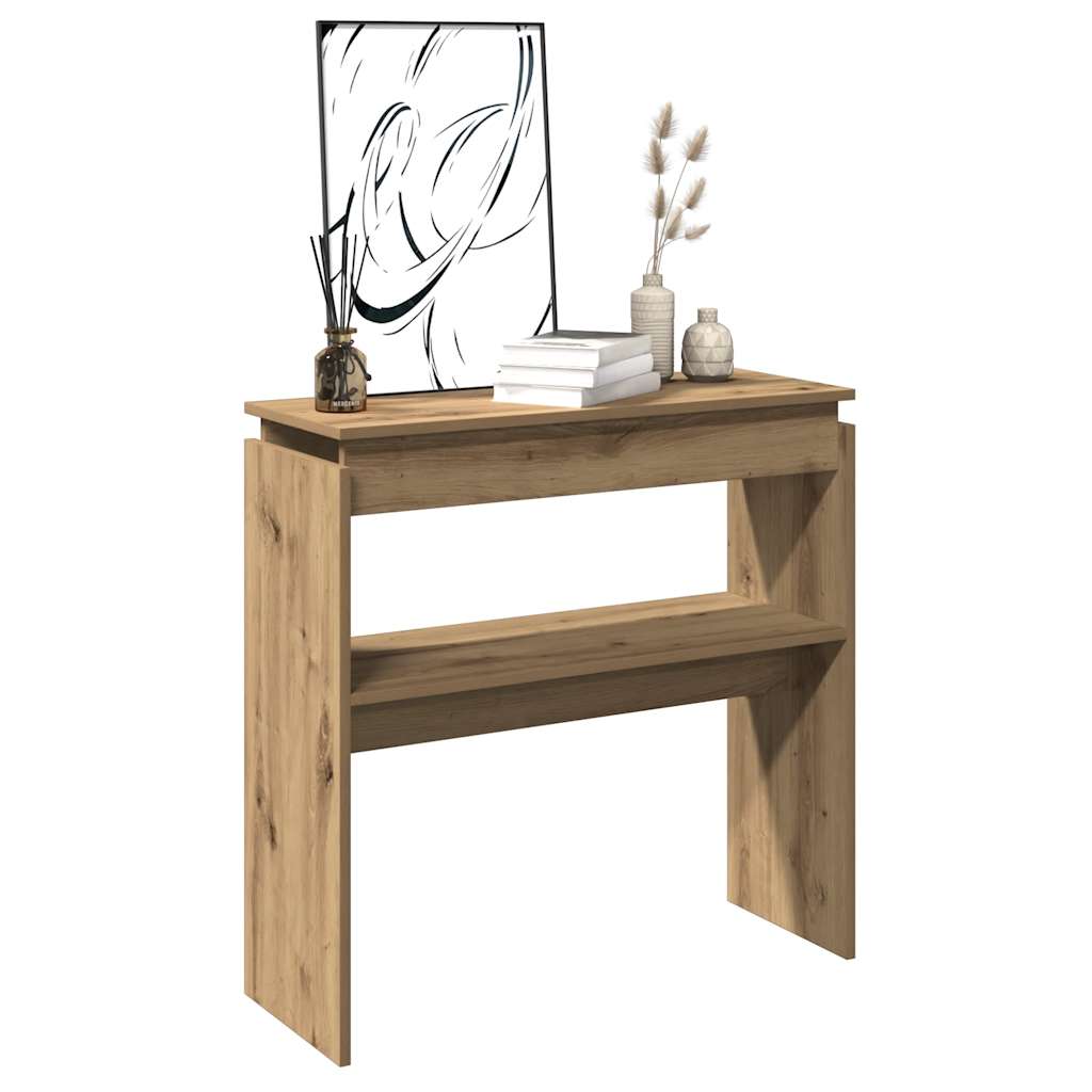 Console table artisan oak 80x30x80 cm engineered wood