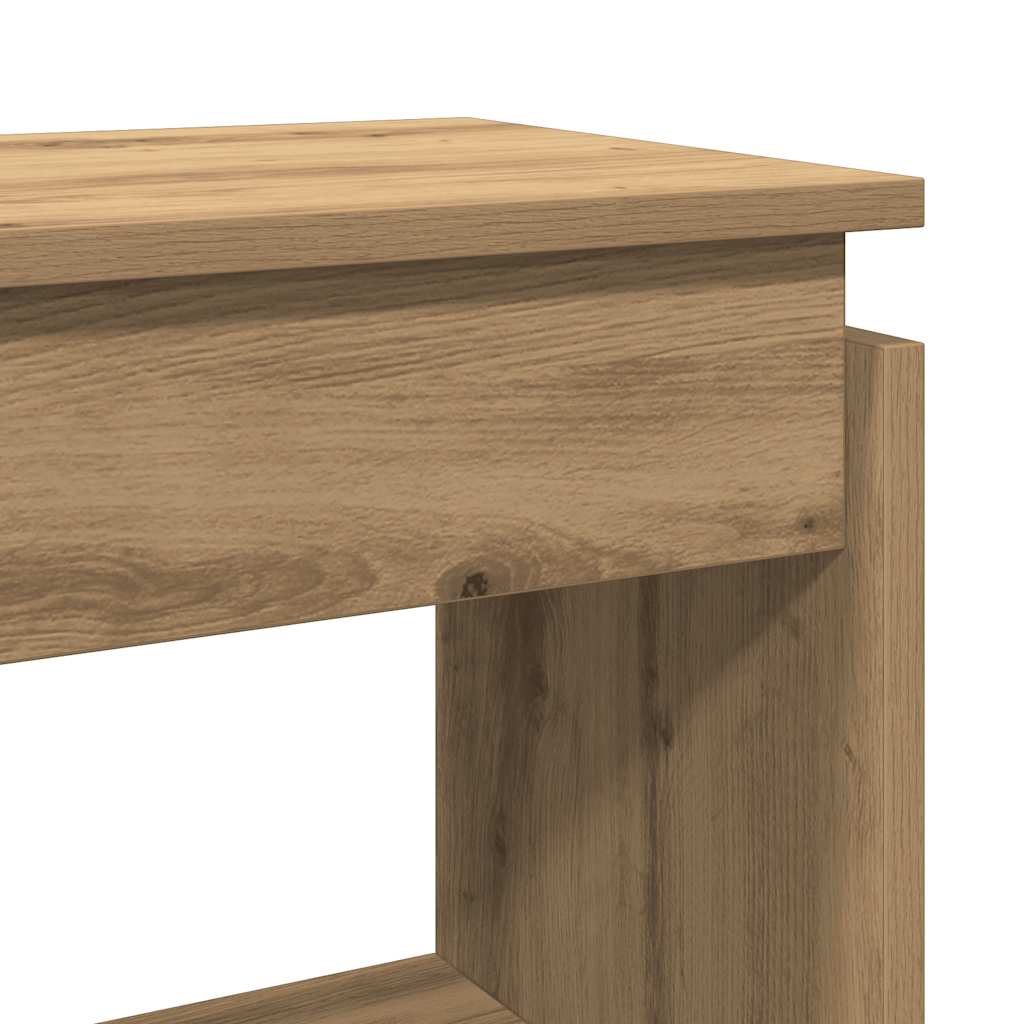 Console table artisan oak 80x30x80 cm engineered wood