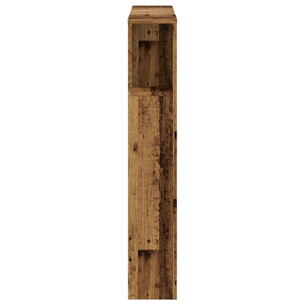 Bed headboard with storage, aged wood, 100x19x104.5cm, engineered wood