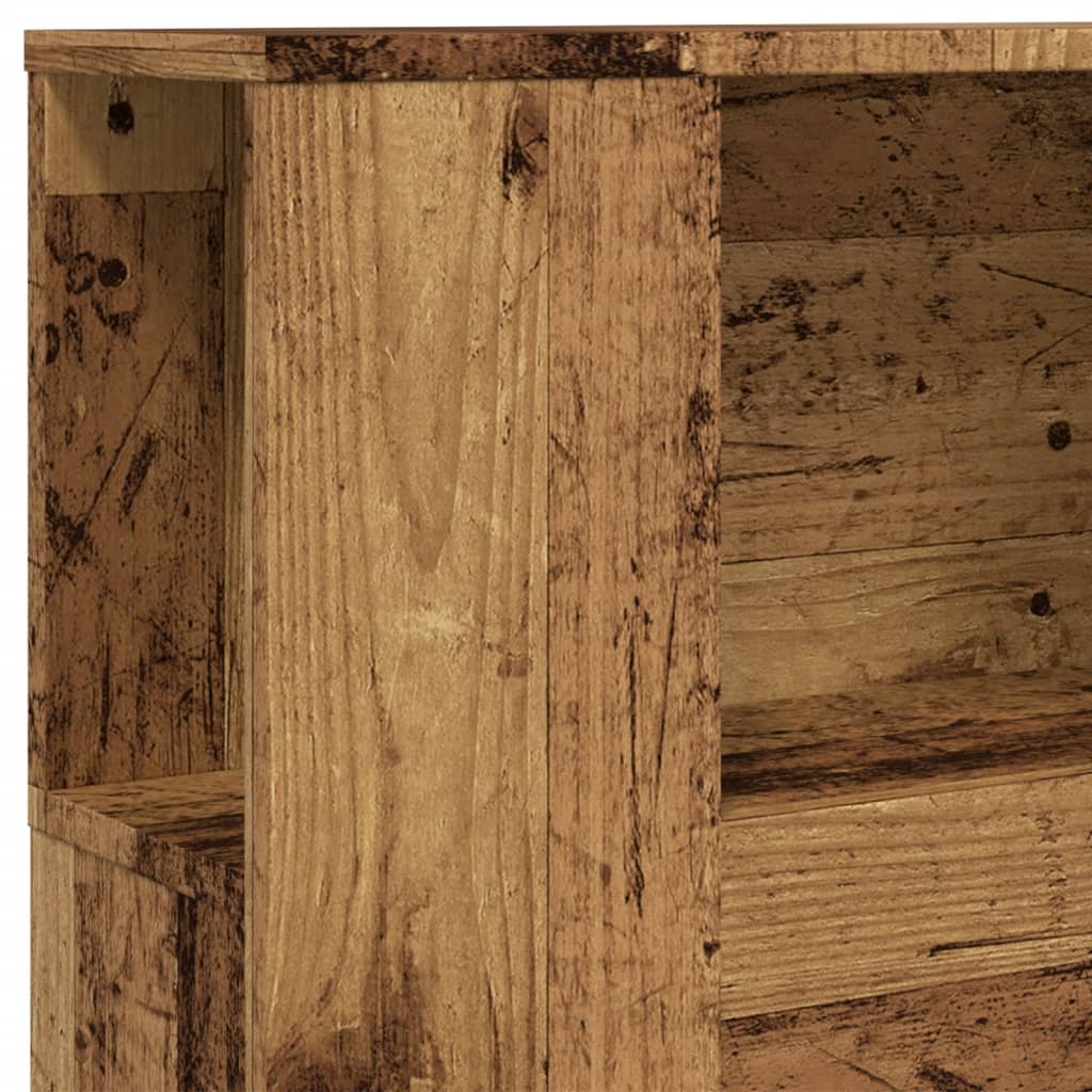 Bed headboard with storage, aged wood, 100x19x104.5cm, engineered wood