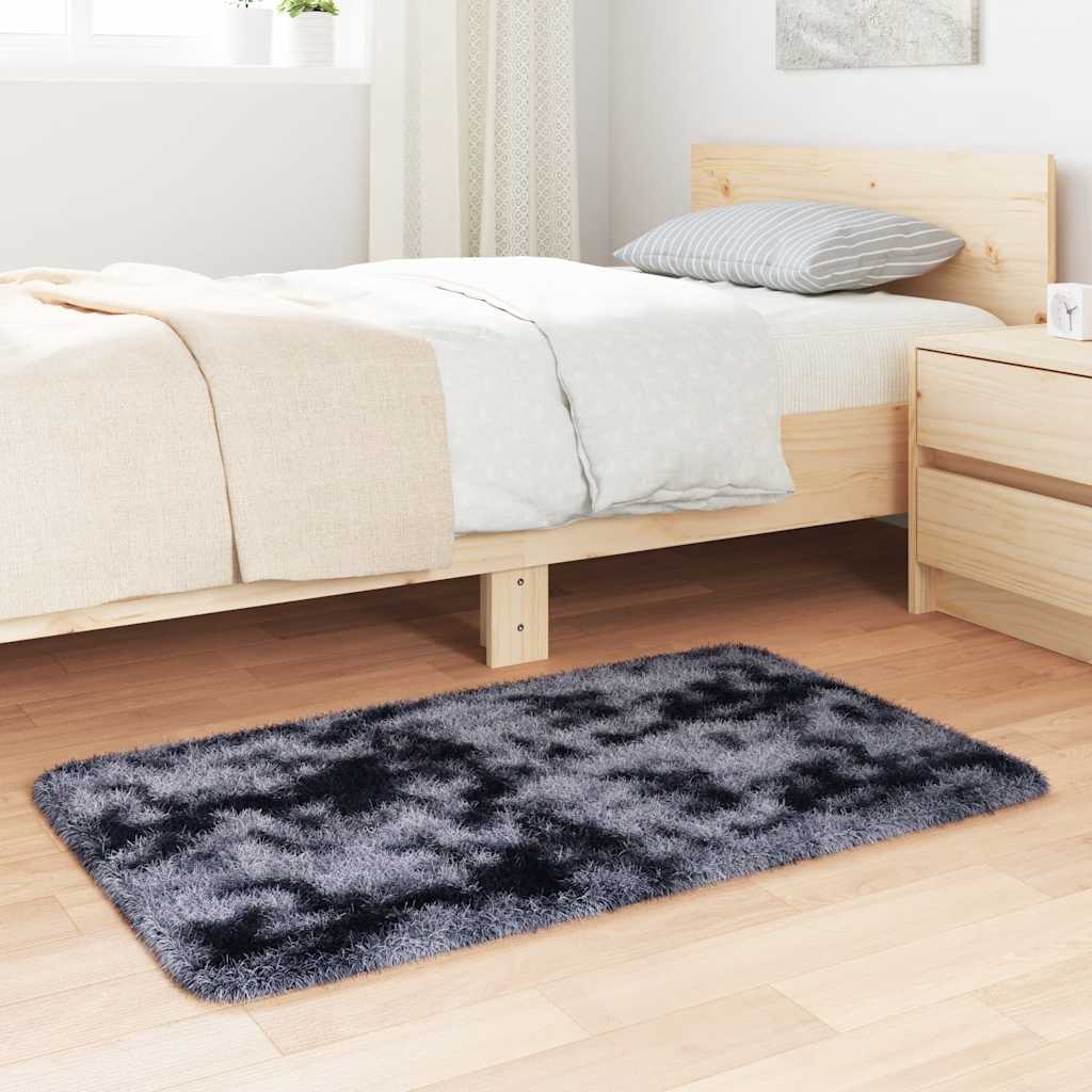Long pile rug NAVARRA dark grey 60x100 cm polyester