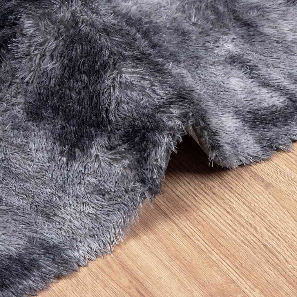Long pile rug NAVARRA dark grey 60x100 cm polyester